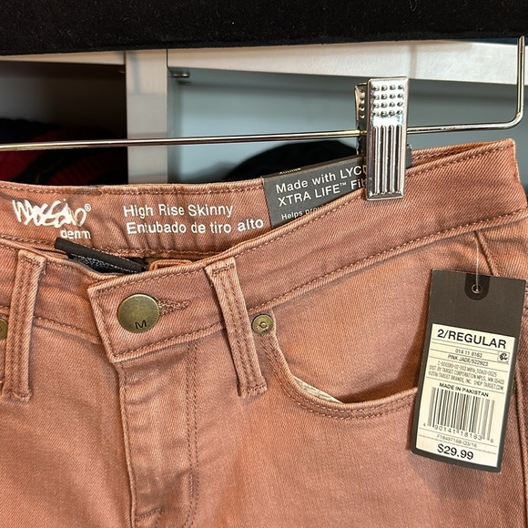 Mossimo Supply Co light brown high rise skinny jeans size 2 NWT - Picture 2 of 3